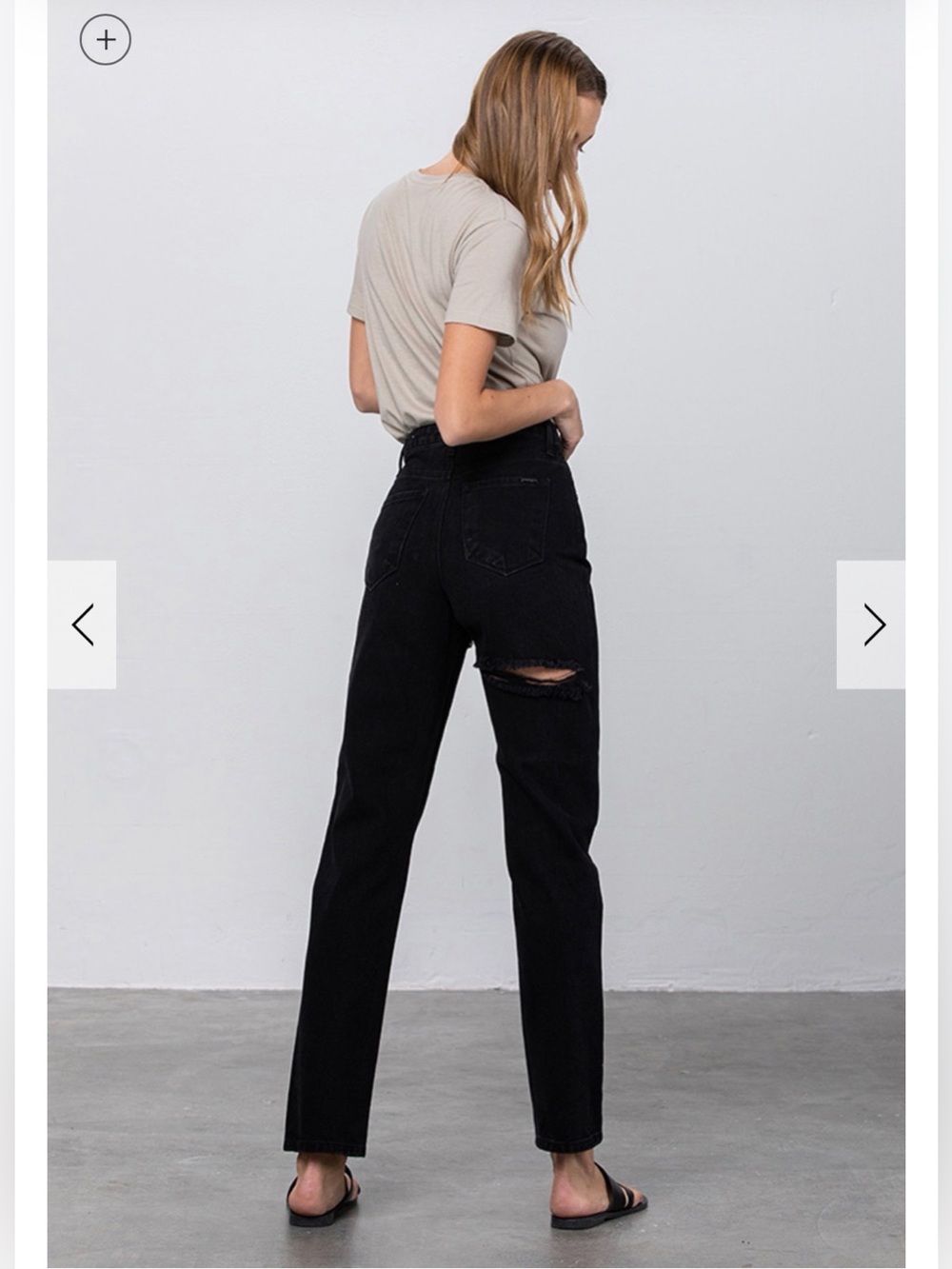 Jadon ripped mom jeans Black Distressed double ripped